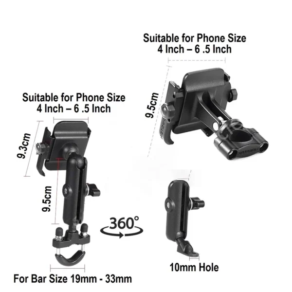 MOTOWOLF Motorcycle Side Mirror Phone Holder