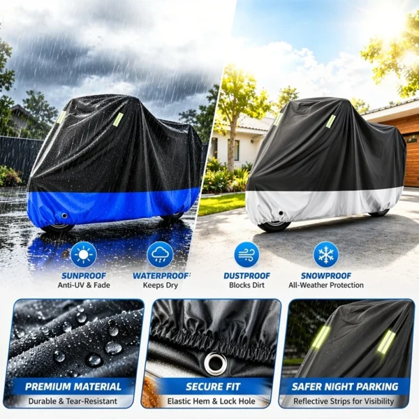 Random COMET Motorcycle Cover 3 Layer Waterproof