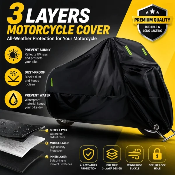 Motorcycle Cover Waterproof 3 Layers