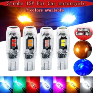 Random T10 W5W LED Strobe Bulb 12V